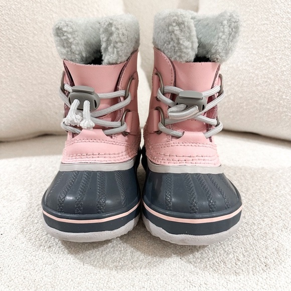 Sorel Toddler Girls Yoot PAC Waterproof Snow Boots Pjnk Gray sz 6 - Picture 2 of 7